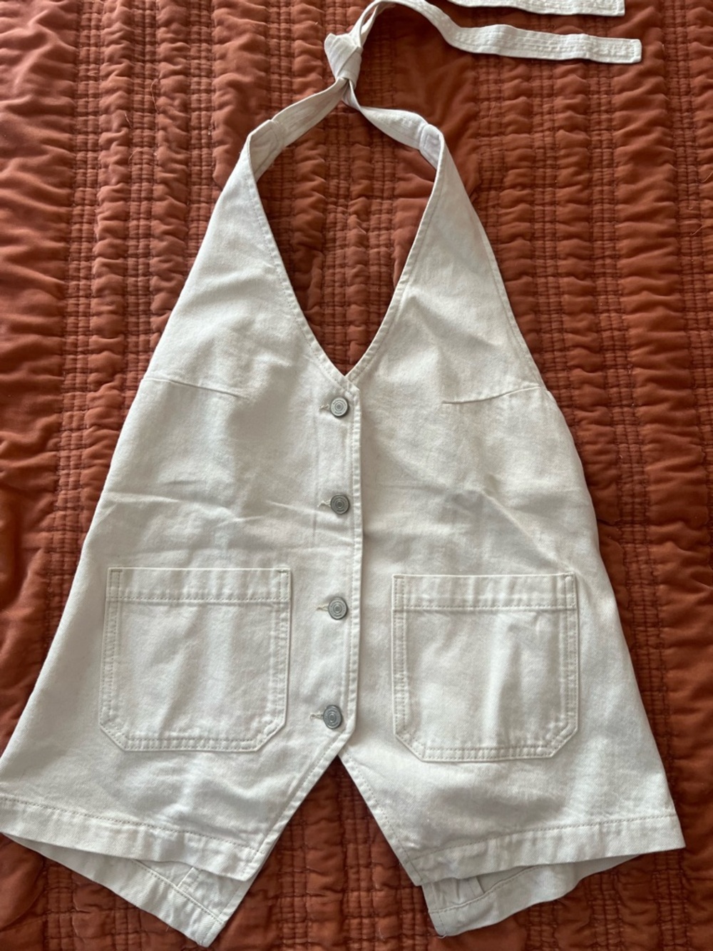Reformation Cream Brittany denim Halter